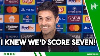 I KNEW we’d score SEVEN! Arteta JOKES after ARSENAL THRASH PSV