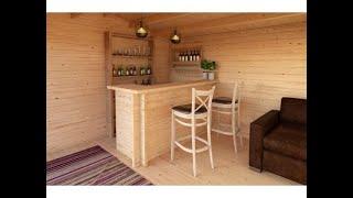 Raters Holzhandlung Wooden Bar Counter-Holz Bar Theke für Gartenhaus  44mm thick massive wood