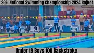 100m Backstroke | SGFI National Swimming Championship 2024 | Rajkot Highlights