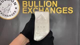 100 oz Argentia Cast Silver Bar .9999 Fine at Bullion Exchanges