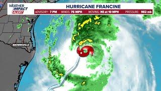 Chief meteorologist David Paul has the latest on Hurricane Francine and impacts on Texas coast