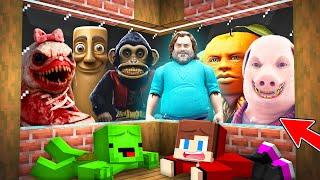 JJ and Mikey HIDE From SCARY NIGHTMARISH BOSSES in Minecraft! - Maizen
