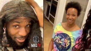 Lebron James Wife Savannah Lets Him Wear Her Lace Front Wig! 