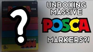 unwrapping a box full of massive POSCA markers?! (asmr/satisfying)