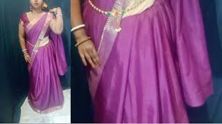 saree draping lehanga style with 1 saree / saree draping lehanga style#Short#