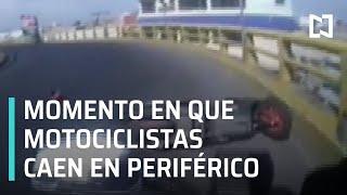 Captan momento en el que motociclistas caen al vacío en Periférico - Las Noticias