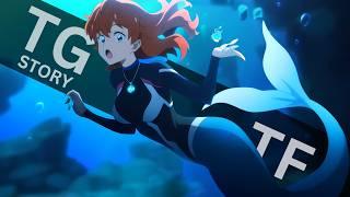 ‍️ The Shark Mermaid and the Poseidon Medallion!  [ TG TF ] Transgender Transformation Anime MTF