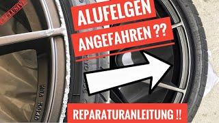 Alufelgen Reparatur selbst gemacht - Bordsteinkratzer entfernen schleifen lackieren I Tutorial