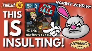 Black Friday MEGA Sale in the ATOM SHOP! what to GET & what to AVOID Fallout 76 CAMP Builder Review