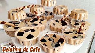 GELATINA de CAFE y 3 LECHES con MOSAICO|| POSTRE FACIL Rápido y CON POCOS Ingredientes PARA NEGOCIO