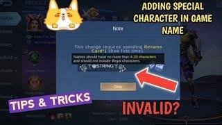 HOW TO ADD SPECIAL CHARACTERS IGN IN MOBILE LEGENDS? MAKE YOUR IGN COOL