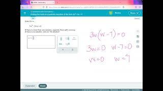 Finding the roots of a quadratic equation of the form ax^2 + bx = 0