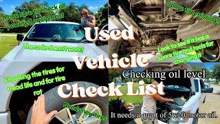 Buyer’s Beware ~ Used Vehicle Checklist