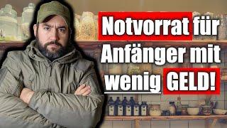 Notvorrat für unter 1,6 Euro pro Tag! So gehts! Preppen mit wenig Geld!