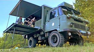 ROBUR DDR Wohnmobil, 4x4 Camping Truck,  Outdoor Van Life with Friends 