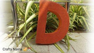 DIY 3D letter | letter D craft from cardboard ️