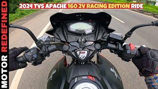 2024 TVS Apache RTR 160 2V Racing Edition Ride Review | Motor Redefined.