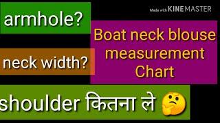 Boat neck blouse measurement chart /Blouse measurement chart