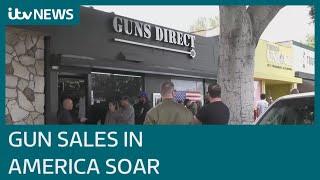 US citizens reach for guns as unrest in country grows | ITV News