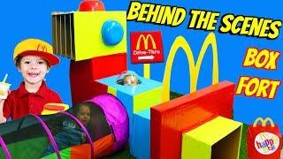 Ultimate Box Fort Play Place For Kids! How To Build McDonalds Pretend Play Place