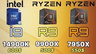 R9 9950X vs İ9 14900K VS R7 7950X AMD RYZEN ZEN 5 Ryzen 9000 series RYZEN 9700X GAMİNG TEST