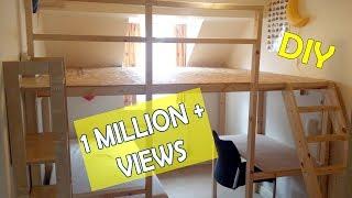 HOW TO MAKE A LOFT BED BUNKBED LARGE DIY LOFTBED CONSTRUCTION WALL TO WALL £100