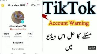 How to solve tiktok account worrning problem 2022 by Younis technical tv