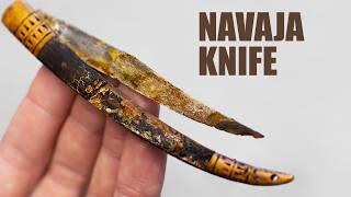 Broken Navaja Pocket Knife Restoration. Horse Bone Scales