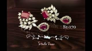 Latest Stone Earrings || AD Stones Earrings || Ruby Earrings || CZ Stone || Designer Earrings 2018