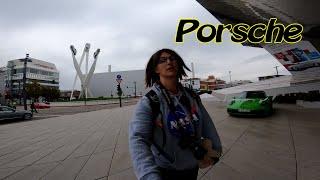 cycling to the Porsche museum in Stuttgart Germany