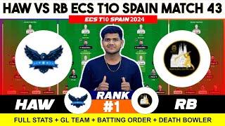 HAW vs RB , HAW vs RB  Prediction, HAW vs RB ECS t10 Spain 43RD Team Today