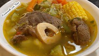 CALDO DE RES (COCIDO DE RES 100% MEXICANO| COCINANDO CON TINA