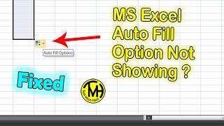 MS Excel auto fill options not showing. solved.