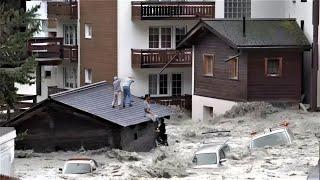 Brutale Zerstörung in der Schweiz! Sturzfluten treffen Zermatt und das Aostatal