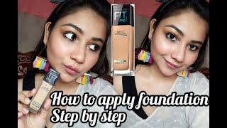 How to apply Foundation| Step by step| for beginners| The Priyanka Bisht