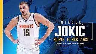 Nikola Jokić 30 Point Double-Double vs. Jazz  | Full Game Highlights 11/27/24