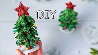 Ёлка из глиттерного фоамирана своими руками Новогодние игрушки DIY Christmas tree Glitter Eva Foam