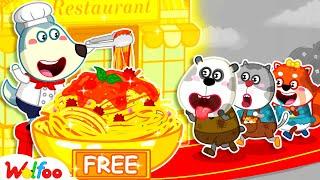 Welcome, Free Giant Noodles for the Poor! Wolfoo Kids Stories About Rich vs Broke | Wolfoo Channel