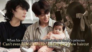 Clinging to her mother,cried and didn't look at him because he got a haircut Jungkook hbd oneshot