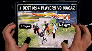 M24 KING 1 VS 3 BEST M24 PLAYERS CHALLENGE IN TDM | 1 VS 3 | 6-FINGERS CLAW IPAD PRO 12.9 HANDCAM