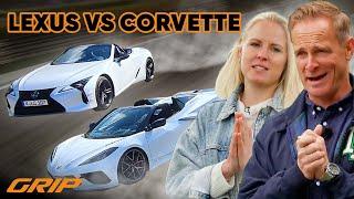 V8 Convertibles: Corvette C8 Stingray  Lexus LC 500 Ultimate Edition  | GRIP [Dubbed with AI]