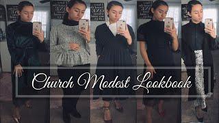 CHURCH WINTER MODEST LOOKBOOK| Church Outfits