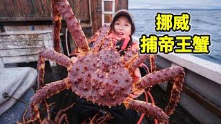 Norwegian king crab fishing, filling a whole fishing boat! Crab cooked in sea water is fresh！