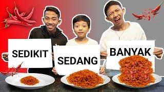 TANTANGAN MAKANAN PEDAS!! SEDIKIT, SEDANG ATAU BANYAK!! | Mikael TubeHD