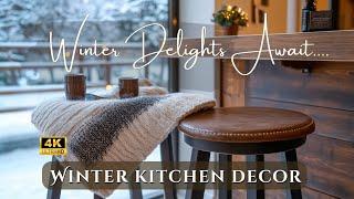 Elegant Rustic Kitchen Winter Decor Idea: Natural Material Kitchen with Sustainable Design