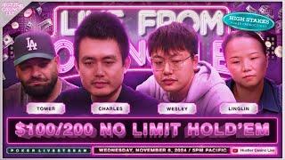 Super High Stakes $100/$200 w/ Wesley, Charles, Tomer & Linglin!