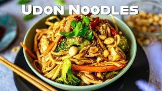 Easy 15-Minute Udon Noodles Recipe -  Spicy Yaki Udon - Japanese Style Stir Fried Udon Noodles