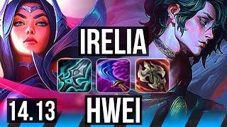 IRELIA vs HWEI (MID) | 1800+ games, 15/4/7, Dominating | NA Challenger | 14.13