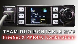Volltreffer: Team Duo Portable 2/70 - FreeNet und PMR446 in einem Gerät mit Antenne! Großer Test! 