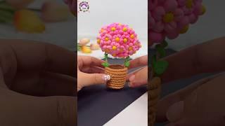 easy diy flower basket || polymer clay flowers basket tutorial #shorts #clayart #flowerbasket